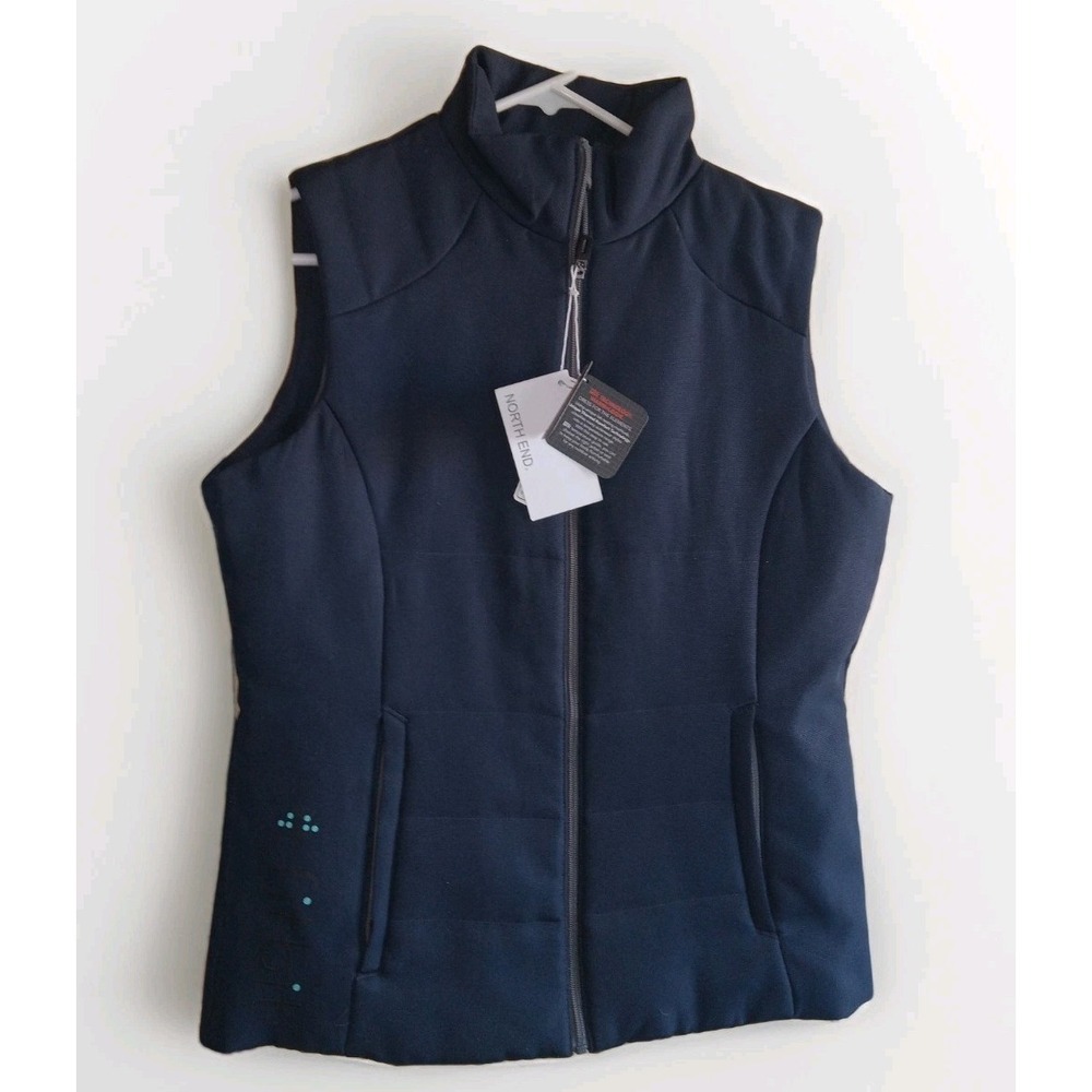 North End FITBIT Womens‎ Navy Blue Lightweight Vest Sz M Gorpore Athleisure